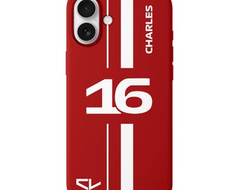 Charles Leclerc 16 F1 Coque de portable Ferrari, iPhone 17 16 15 14 13 Pro Max, F1 Ferrari Cadeau Samsung Galaxy S22 S23 S24 S25 Ultra