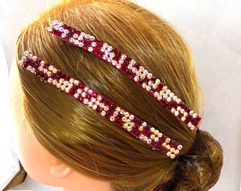 Rhinestone Dance Hair Clips - Sparkling Strips, Reusable, colour customisation available