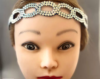 Cerchietto per capelli con perle da donna, bianco, fascia da sposa con perle finte e strass, accessorio per acconciature da sposa per ragazze e donne