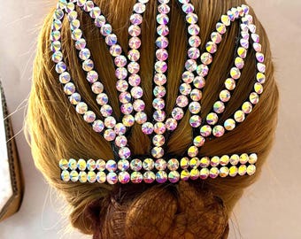 Sparkling Rhinestone Dance Hairpiece: Stage Performance Headpiece (reusable), dance competition, accessories, decorative, costume, freestyle