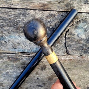 Handmade Maple Wood Walking Cane: Bronze Handle Art Walking Stick