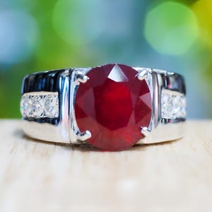 Natural Yaqoot Ring, Handcrafted 925 Sterling Silver, Real Ruby Gemstone