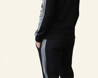 Men's Slim Fit Tracksuit | Polyester-Cotton Jogger Set
