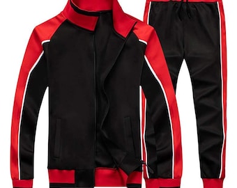Unisex Two-Piece Tracksuit: Polyester Sport Sweatsuit Set