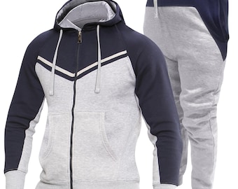 Conjunto deportivo con capucha y jogger en mezcla de algodón para hombre.