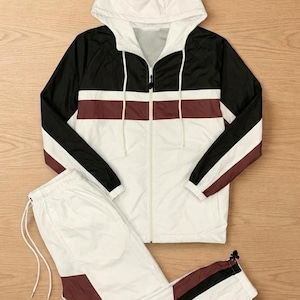 Herren Windbreaker Trainingsanzug Set | Leichte Sportjacke & Hose