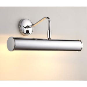 1950&#39;s Mid-Century Modern Picture Light, Polished Chrome Vintage Antique Painting Wall Light, Brass Light Fixture
