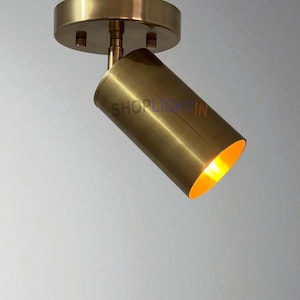 Adjustable Spot light--Modern Semi Flush --Brass Light Fixture -- Mid-Century Modern Flush Mount