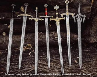 Handmade Damascus Steel Viking Sword: Monogram Option, Christmas Gift
