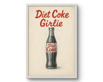 Diet Coke Girlie Art Print | Retro Pop Art Kitchen Decor