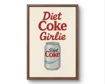 Diet Coke Girlie Art Print | Retro Pop Art Kitchen Decor