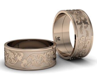 Scroll Band. Waterfowl call band. Rose Gold Tone.
