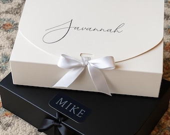 Personalisierte Geschenkbox mit Band: Brautjungfer Vorschlag, Geburtstagsbox (nicht zusammengebaut)
