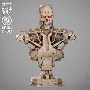 T800 Bust action movie STL file.