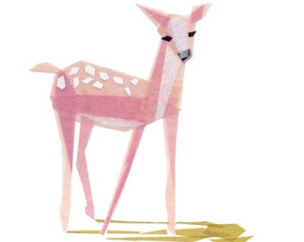 Pinky Fawn - Fawn Art Print, Deer Print, Animal Decor