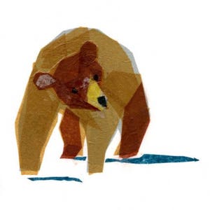 Linus Bear Animal Art Print, Bear Print image 1