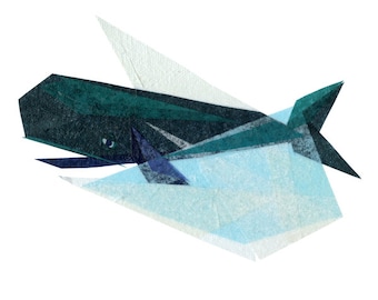 Ira Whale - Whale Art Print, Whale Decor, Nautical Art Print, Beach Art