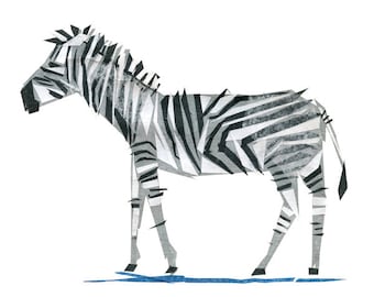 Zeb Zebra - Zebra Art Print, Zebra Decor, Animal Art