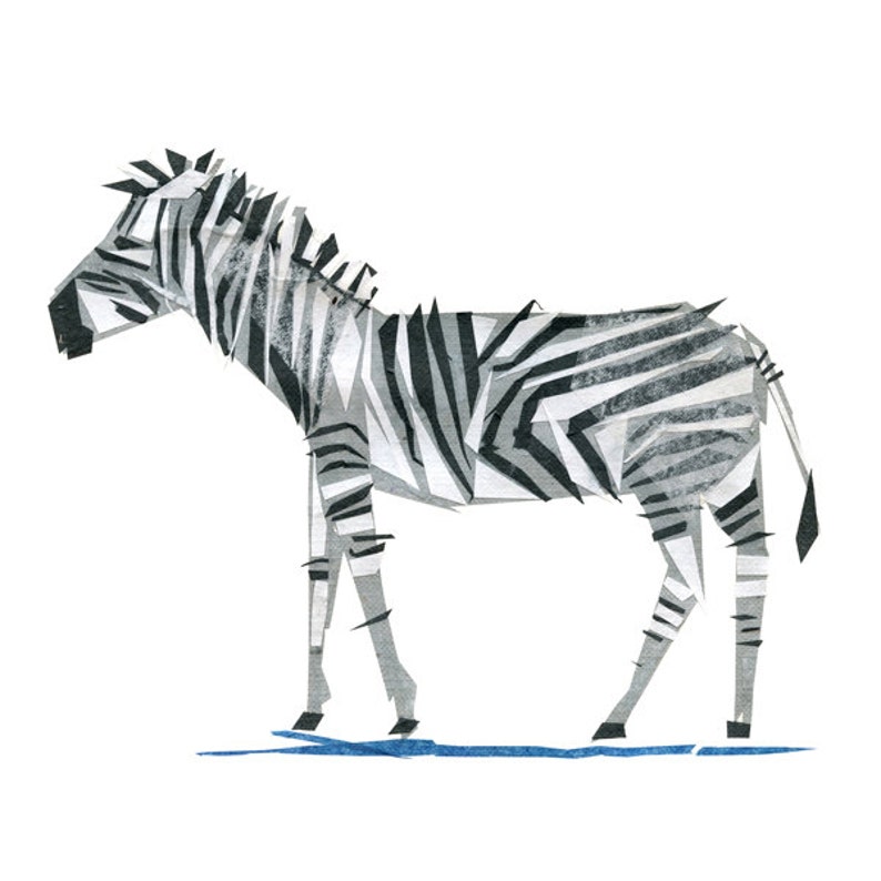 Zeb Zebra Zebra Art Print, Zebra Decor, Animal Art image 1