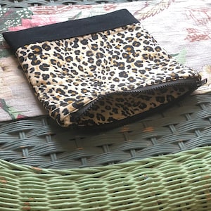 Animal print zipper pouch, make up bag, leopard print purse, gift for mom