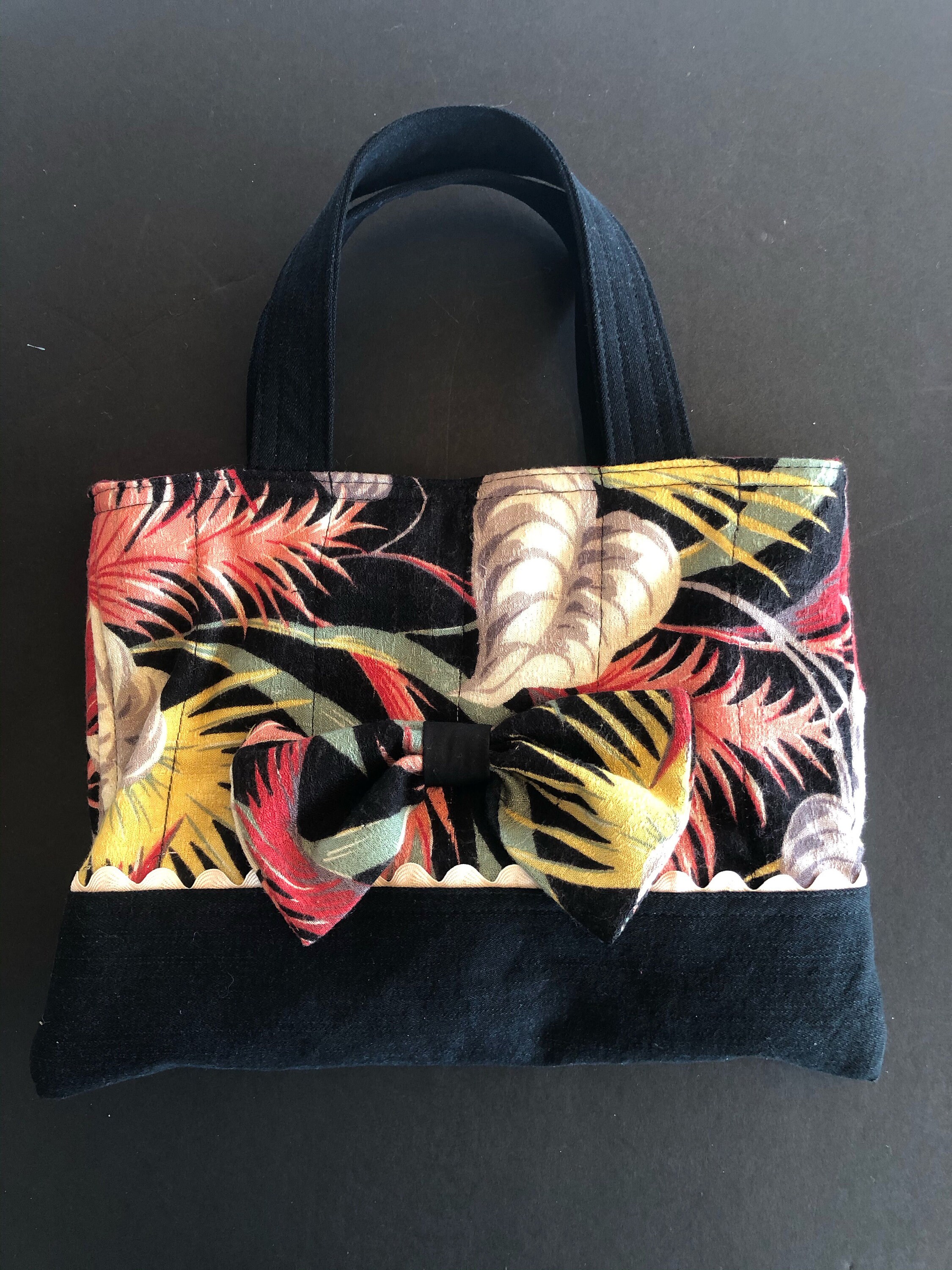 Small top handle fabric purse handbag handmade bag Etsy