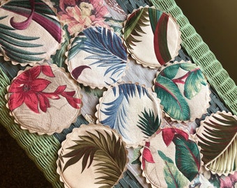 Assorted barkcloth coasters, tropical barkcloth, Mother’s Day gift