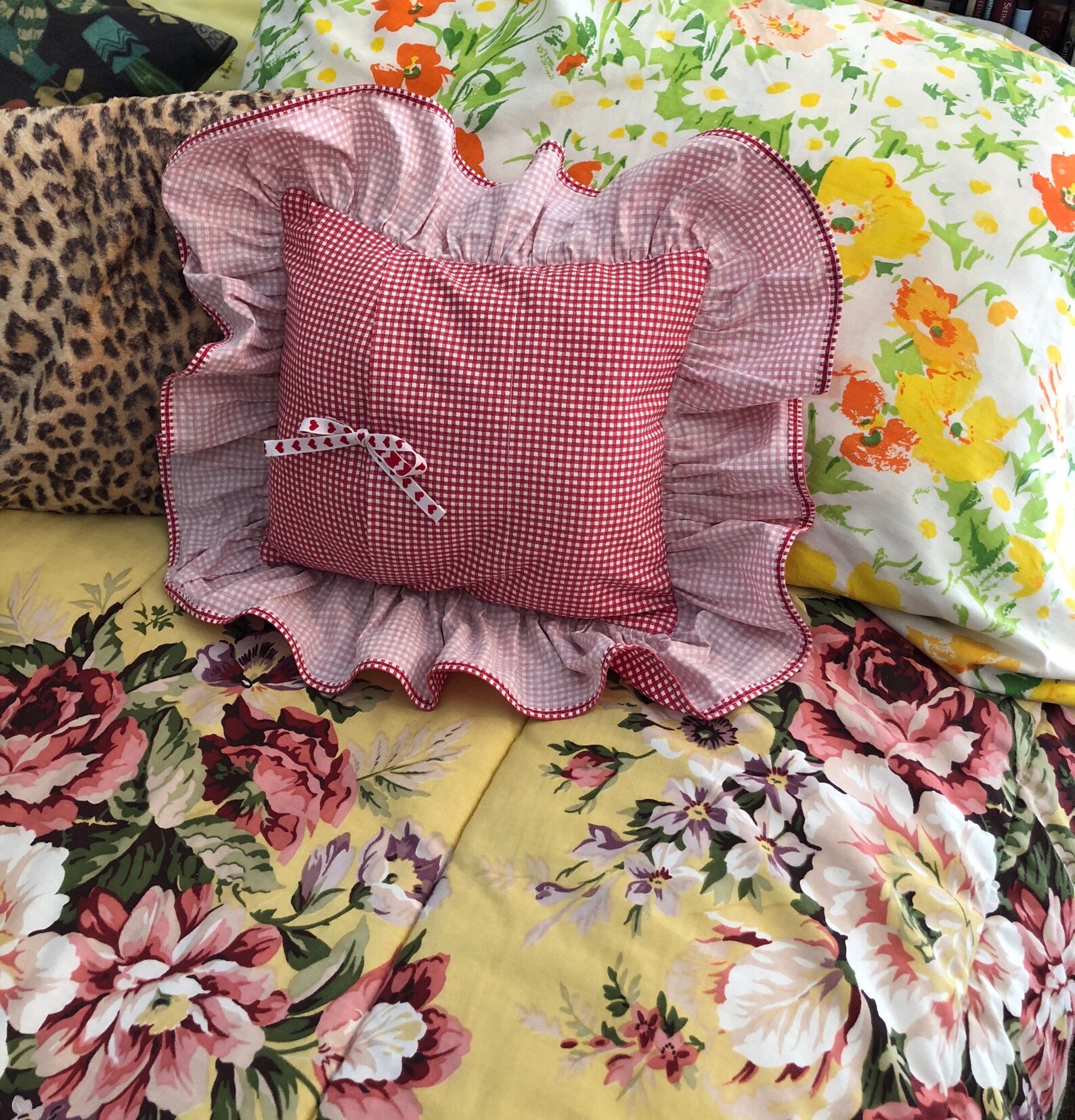 Red Gingham Pillow Case Lamb Pillow Cover Decorative Etsy