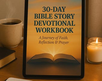 30-Day Bible Story Devotional Workbook | Christian Journal | Digital Download (PDF)