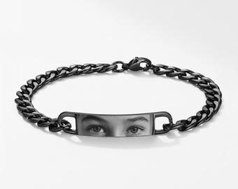 Custom Human Eye Bracelet,Personalized Eyes Photo Custom Gift,I see You Bracelet,Photo Bracelet for Him,Gifts for Boyfriend,Eye Jewelry Gift