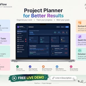 プロジェクトプランナーWebブラウザアプリ、プロジェクト管理ダッシュボード、カンバンボード＆ガントチャートHTMLプランナー