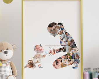 Baby Photo Collage Frame | Editable Canva Template | Nursery Wall Art