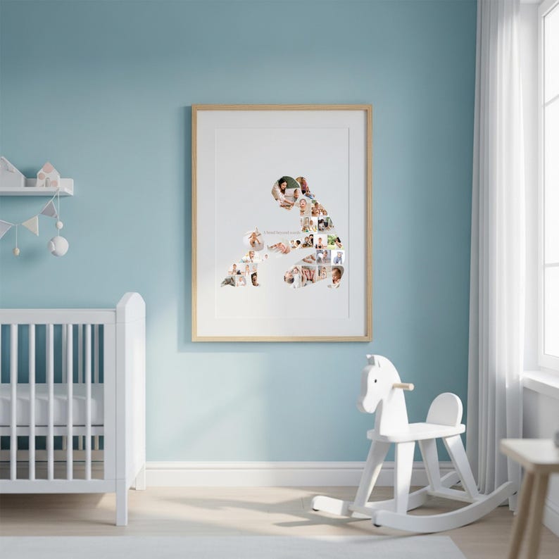 Baby Photo Collage Frame | Editable Canva Template | Nursery Wall Art ...