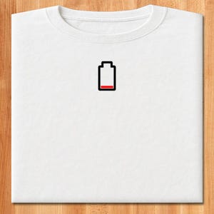 Low Battery T-Shirt: Funny Tech Humor, Ring-Spun Cotton Tee