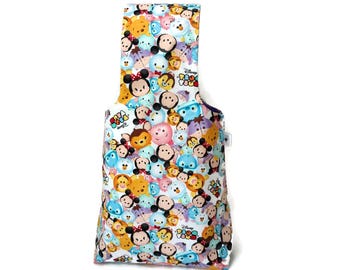 Medium Yarn Bag Disney Tsum Tsum Reversible Yarn Wrist Bag / Project Tote / Knitting Bag / Crochet Bag S391
