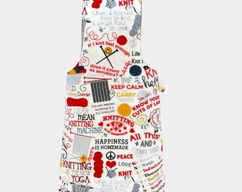 Medium Yarn Bag Knitting Jokes and Phrases and Knitting Chickens Reversible Flat Bottom Yarn Wrist Bag Project Tote S448