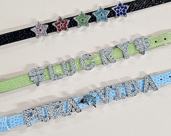 Custom Belt Buckle Bracelet with Slide On Charms