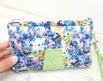 Pochette portefeuille perlée Alien and Dragon Friends S746