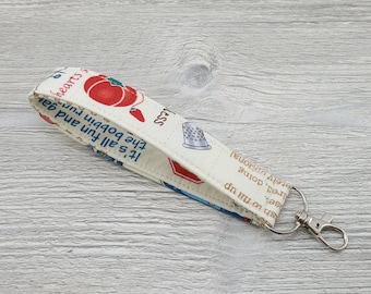 Quilter's Key Fob - 5.5" long and 1" wide, Wristlet Strap, Key Ring R452