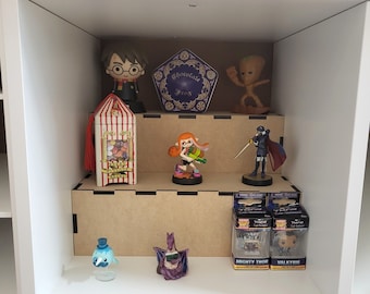 Élément de montage pour présentoir à 2 niveaux pour KALLAX - présentoir, podium pour FUNKO® Pops, LEGO® Brickheadz, objets de collection et plus encore !