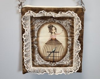Musical Lady with a Birdcage Dress Purse S851