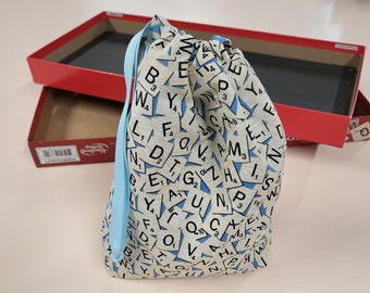 Word Tile Game Drawstring Storage Bag, Gift Bag S752