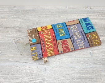 Quilting License Plates Eyeglass Case with Snap Closure S735