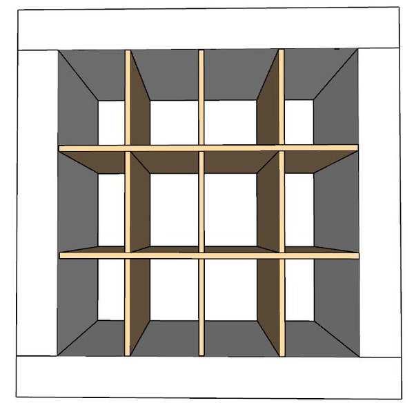 12 Inserto de cubo Cubby para estantes de almacenamiento de cubos / Estante de vino / Organizador de cubos / Organizador de hilo / Divisor de cubos