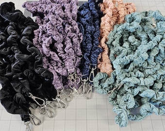 Skinny Scrunchie Lanyards, Pick Color, Gift for Teacher, Nurse, EA, Doctor, etc.