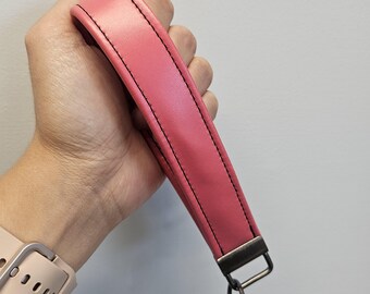 Watermelon Pink Key Fob Wristlet Strap