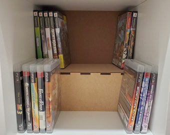 DVD Display Shelf Insert (SOLD in sets of 2) Cube Shelf Riser - Great for storing DVDs, CDs, video games or books