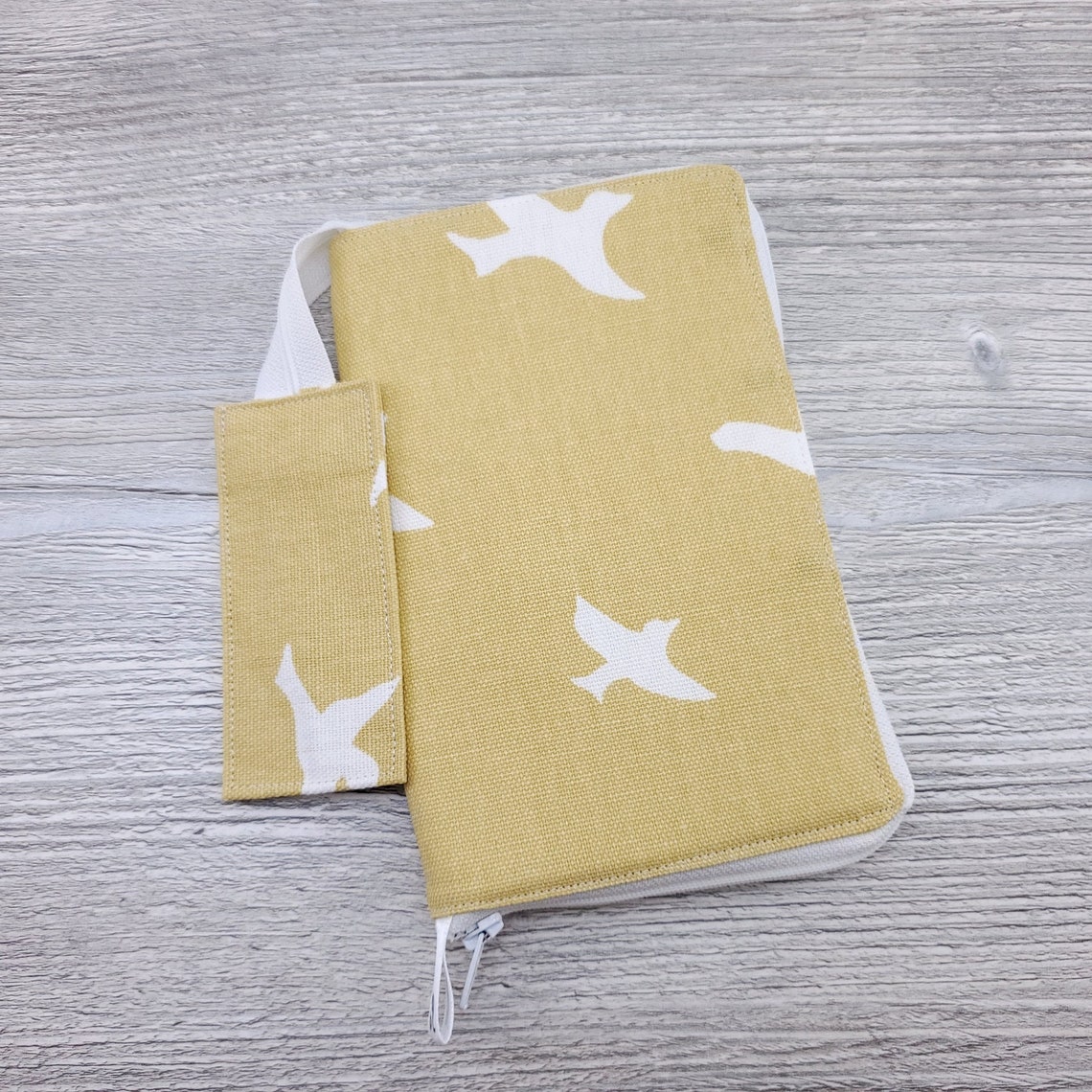 Stitch Marker Organizer Saffron Yellow With White Bird Etsy