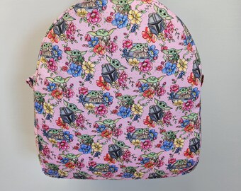 The Child Mandalorian Inspired Backpack with Adjustable Straps and Top Handle
