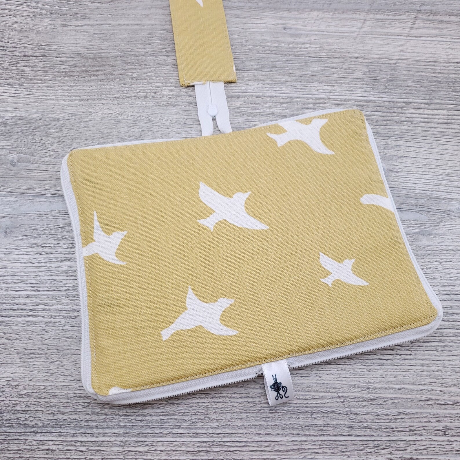 Stitch Marker Organizer Saffron Yellow With White Bird Etsy