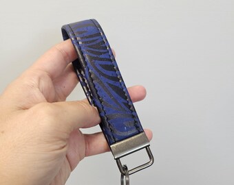 Blue and Black Cork Key Fob